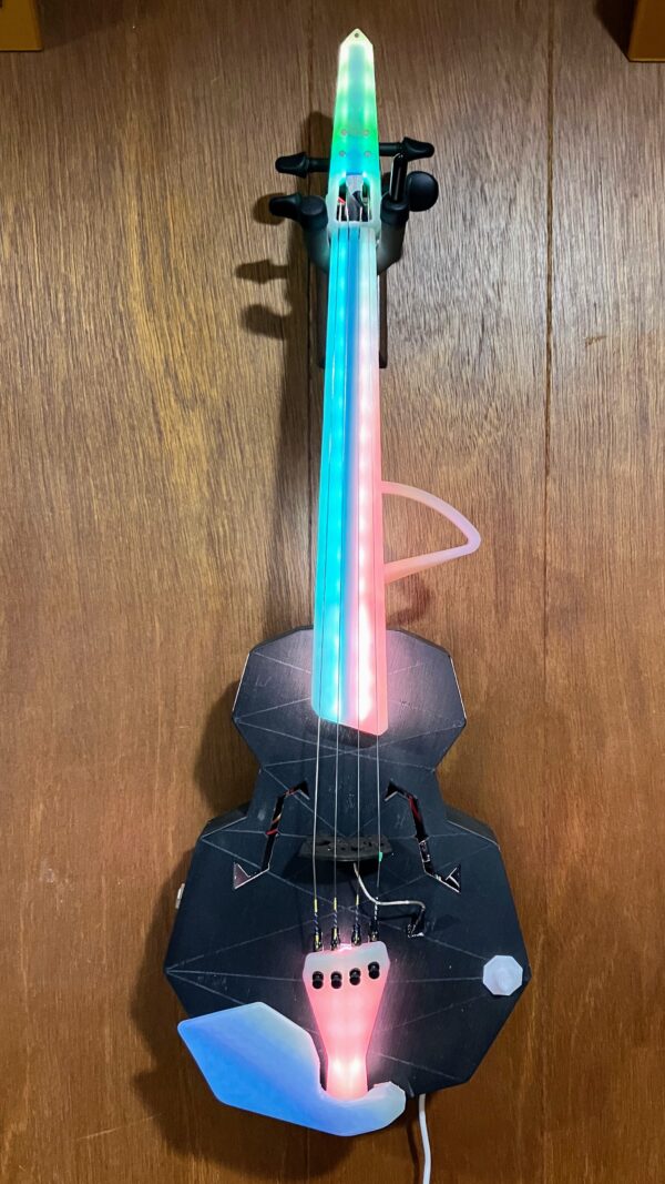 Refurbished Strata Glow LED-lit 4-String Acoustic-Electric Violin - Faded Rainbow - Image 6