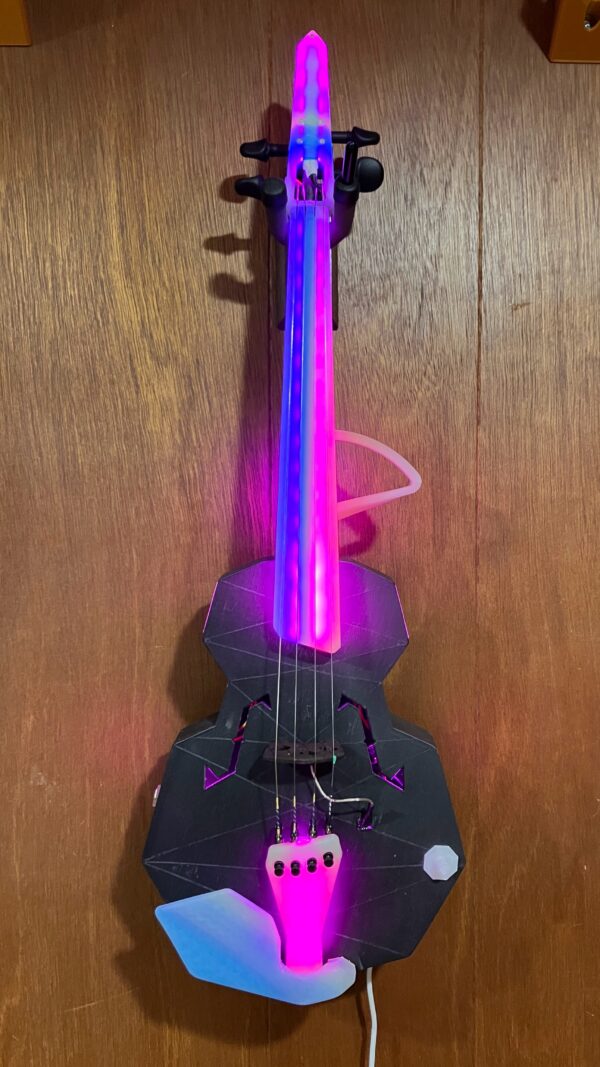 Refurbished Strata Glow LED-lit 4-String Acoustic-Electric Violin - Faded Rainbow - Image 11