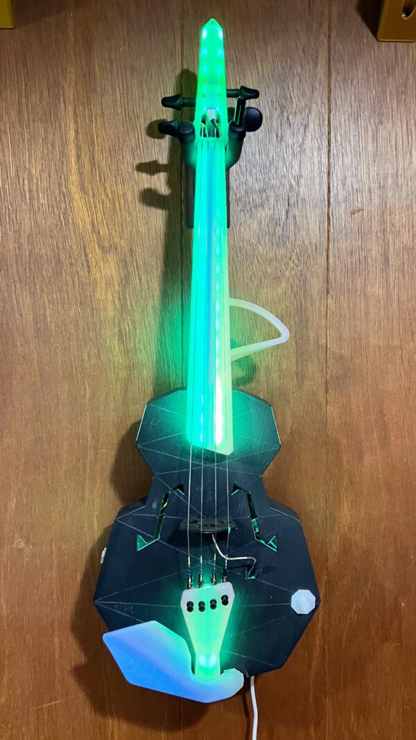 Refurbished Strata Glow LED-lit 4-String Acoustic-Electric Violin - Faded Rainbow - Image 10