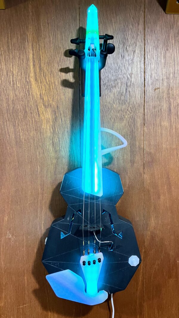 Refurbished Strata Glow LED-lit 4-String Acoustic-Electric Violin - Faded Rainbow - Image 9