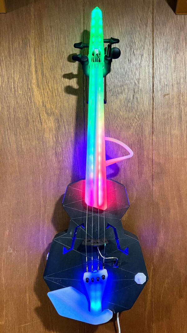 Refurbished Strata Glow LED-lit 4-String Acoustic-Electric Violin - Faded Rainbow - Image 8