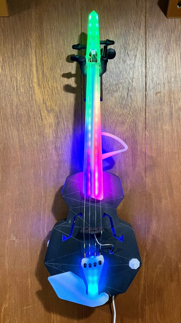 Refurbished Strata Glow LED-lit 4-String Acoustic-Electric Violin - Faded Rainbow - Image 3