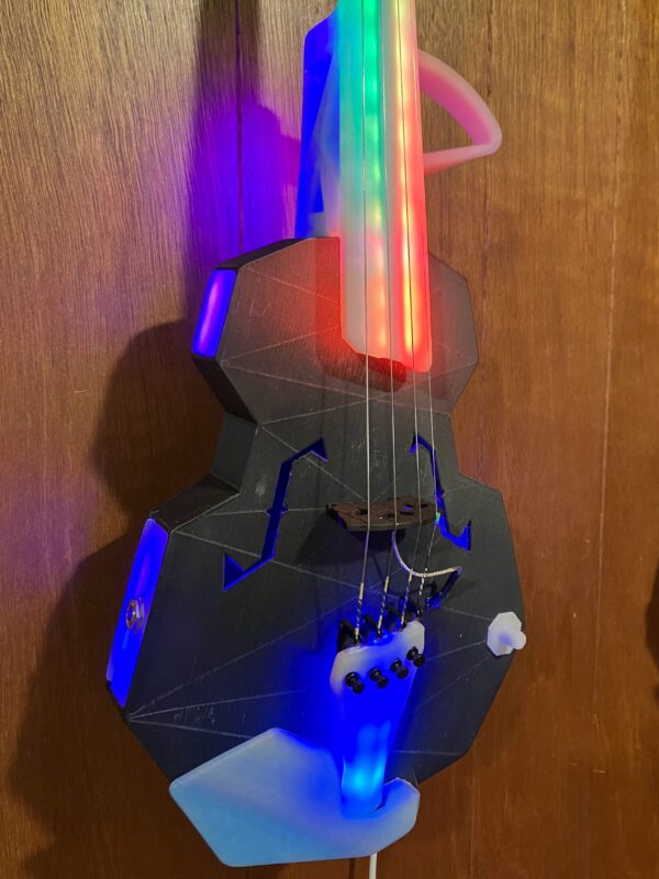 Refurbished Strata Glow LED-lit 4-String Acoustic-Electric Violin - Faded Rainbow - Image 7