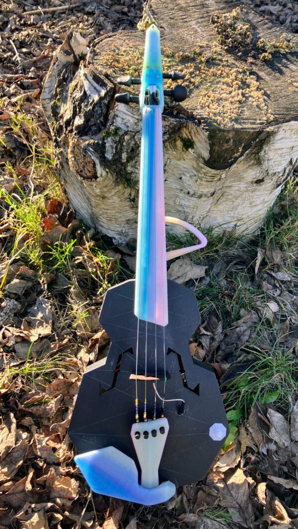 Refurbished Strata Glow LED-lit 4-String Acoustic-Electric Violin - Faded Rainbow - Image 4