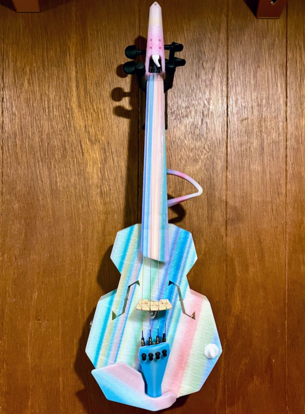 Strata Glow LED-lit 4-String Acoustic-Electric Violin - Faded Rainbow - Image 2