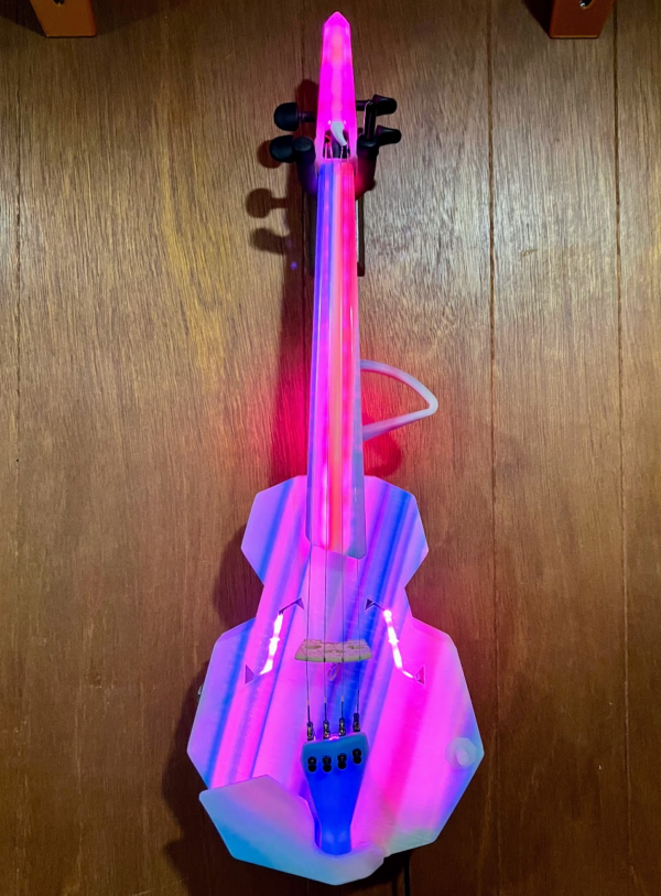 Strata Glow LED-lit 4-String Acoustic-Electric Violin - Faded Rainbow - Image 4