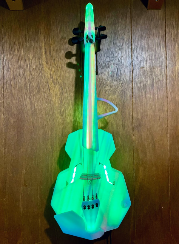 Strata Glow LED-lit 4-String Acoustic-Electric Violin - Faded Rainbow - Image 5